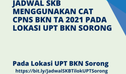 Jadwal SKB Menggunakan Cat CPNS BKN TA 2021 Pada Lokasi UPT BKN Sorong