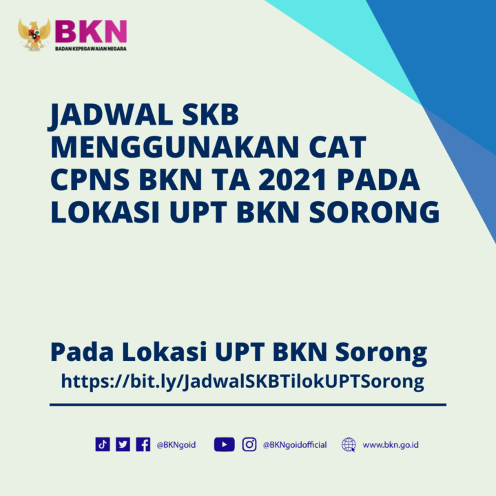 Jadwal SKB Menggunakan Cat CPNS BKN TA 2021 Pada Lokasi UPT BKN Sorong