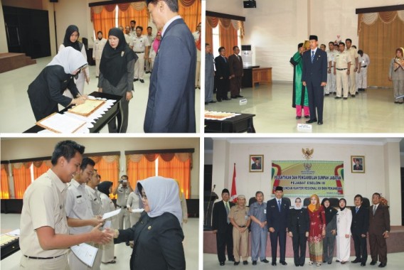 Rangkaian acara Pelantikan Pejabat Administrasi Kantor Regional XII BKN Pekanbaru.
