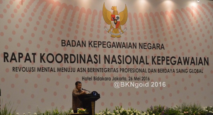 Rakornas Kepegawaian BKN 2016 dibuka oleh Wakil Presiden Republik Indonesia (Wapres RI) Jusuf Kalla.  (foto: Humas BKN)