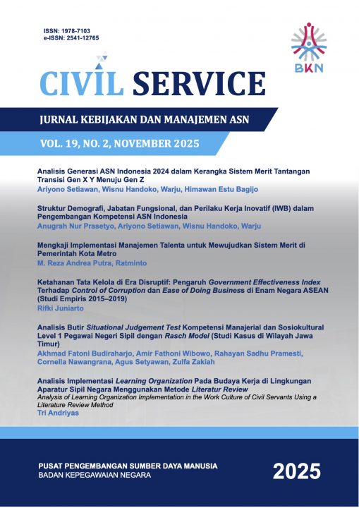 Jurnal Civil Service Vol 19 No. 2, November 2025 - Badan Kepegawaian ...